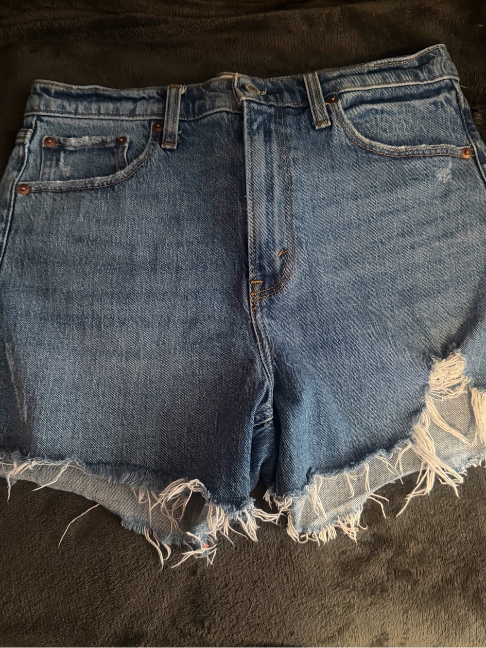 Abercrombie & Fitch Distressed Light Blue Denim Cutoff Shorts